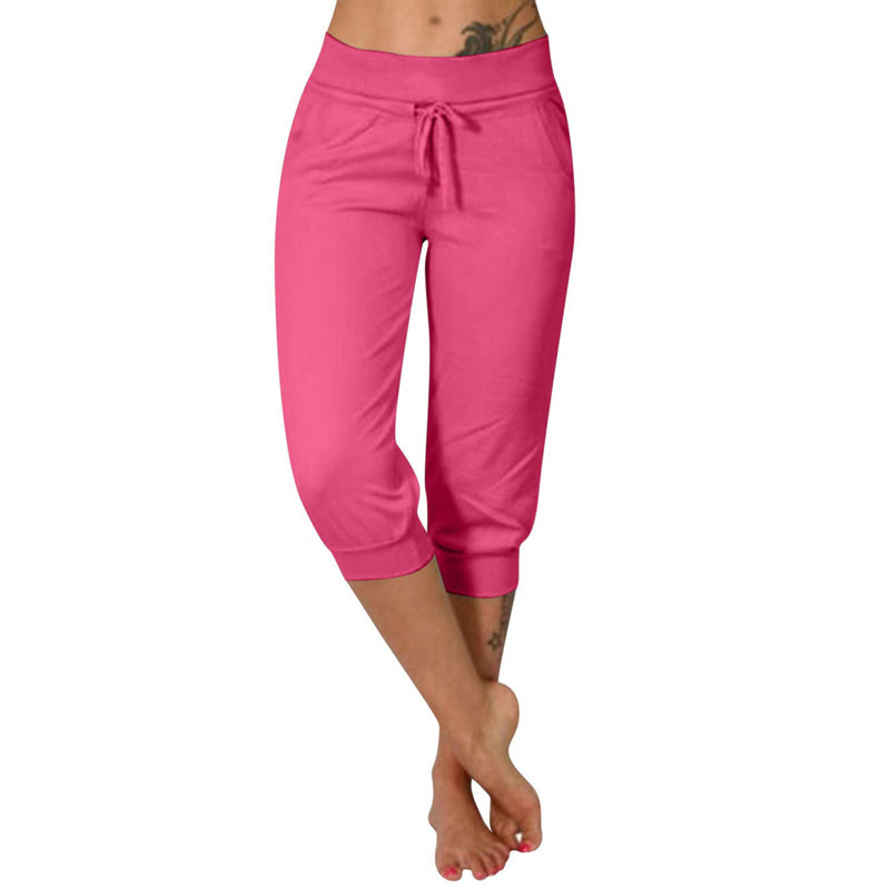 💥 SOMMER DEAL: -50% 🌸 Damen 3/4 Jogginghose 👖 weicher Strick, Kordelzug & praktische Taschen – ideal für Sport & Alltag 🏃♀️
