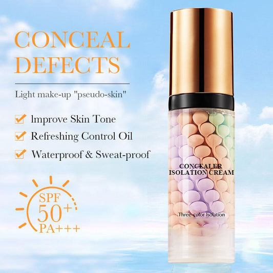 3-Farben Delicate Hydration Brighten Skin Tone Waterproof Concealer Isolation Cream
