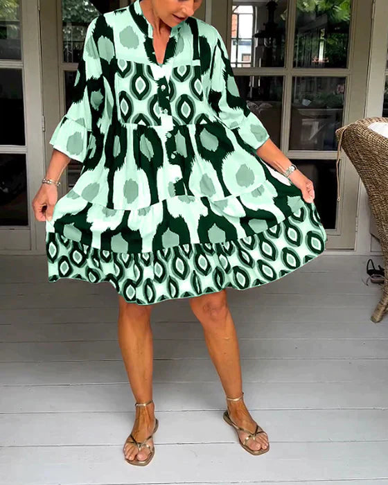 Geflecktes Plissee-Kleid