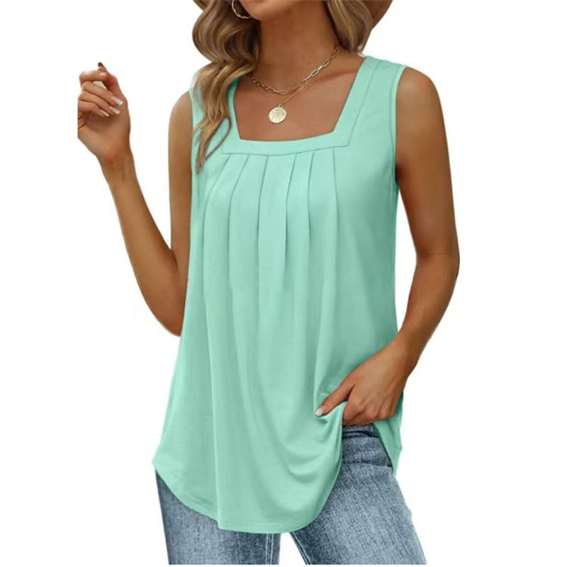 💥Letzter Tag Hot Sale 50% Rabatt💥2025 Ärmelloses T-Shirt mit quadratischem Ausschnitt für Frauen