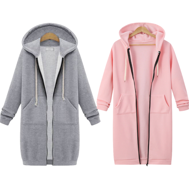 🔥Beliebtes Produkt !🔥✨Damen Fleece‑Kapuzenpullover mit Reißverschluss