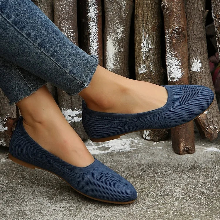 đ„Letzter Tag Promotion 50% OFF - Gewebte atmungsaktive flache orthopĂ€dische Schuhe fĂŒr Frauen