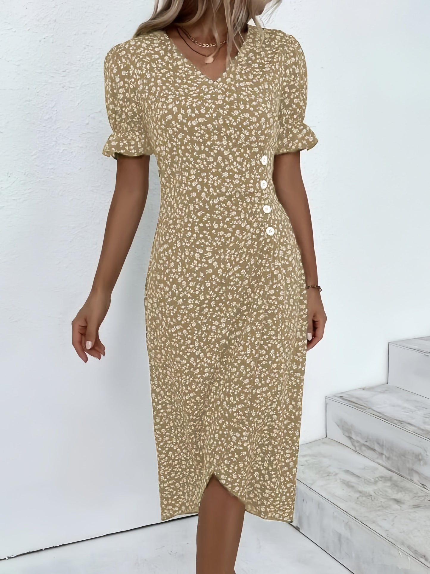 🌷Frühling Vorverkauf 49% Rabatt🍃Damen Freizeitkleid Wickelkleid Blumenkleid
