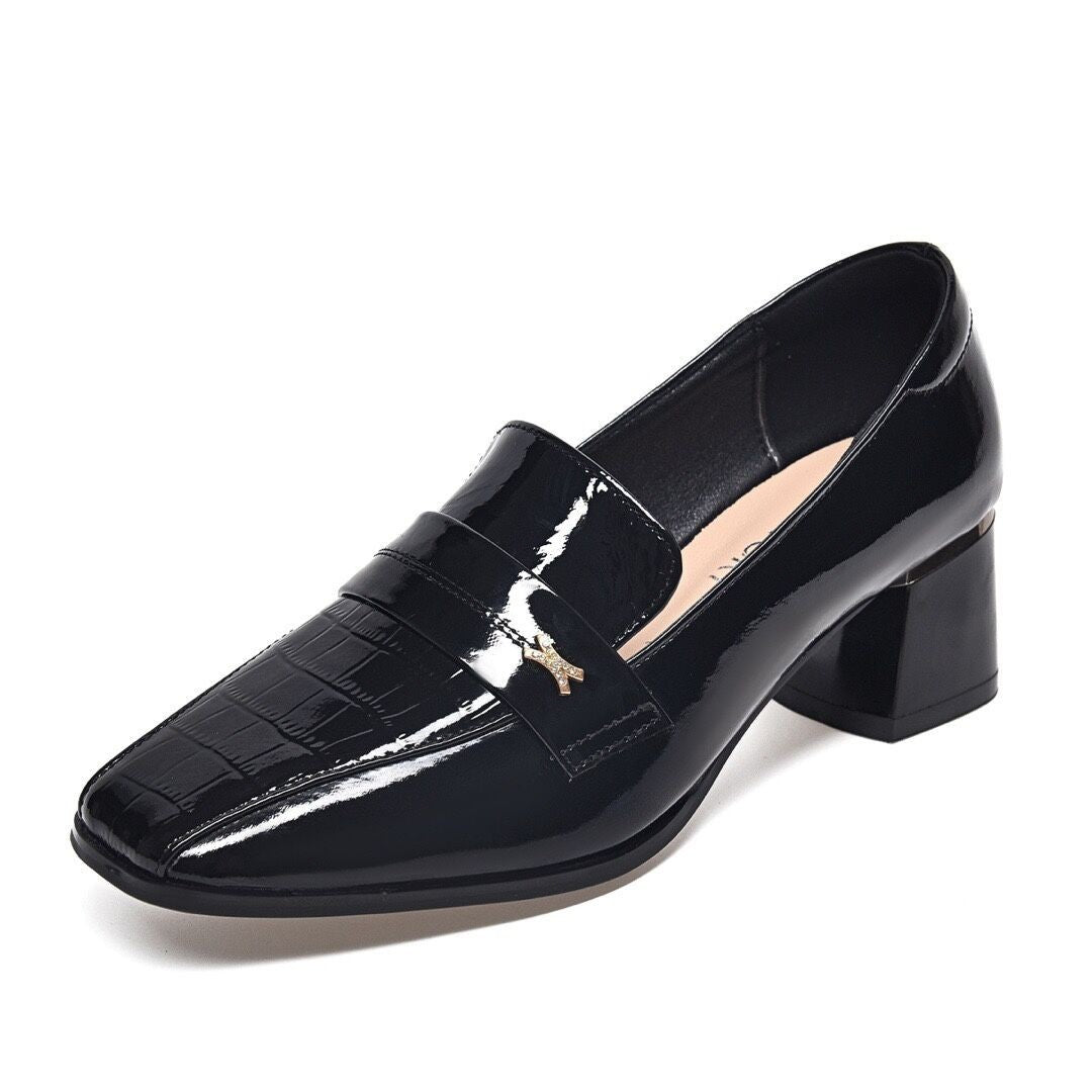 👠Damen-Slipper mit klobigem mittelhohem Absatz