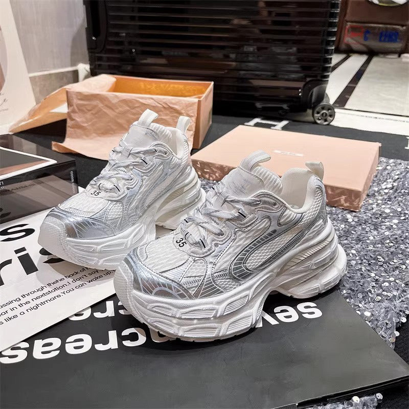 🎀Klobige Schnürsneaker mit dicker Sohle💖