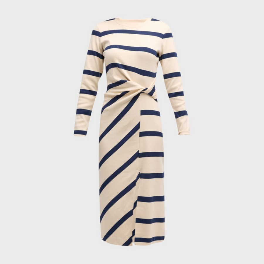 🖤49% Rabatt🤍Schwarz-weiß gestreiftes Kleid für Damen