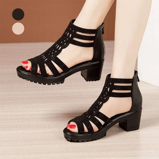 🌸Frühlingsangebote💐 Rutschfeste Peep-Toe-Sandalen mit dicker Sohle für Damen