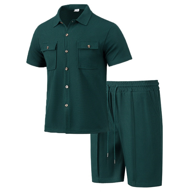 2-teiliges Set aus Kurzarmhemden und kurzen Hosen für Herren