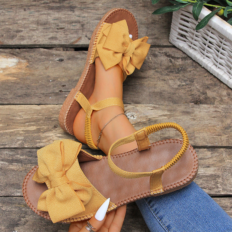 Flache Sandalen mit Schleife für Frauen