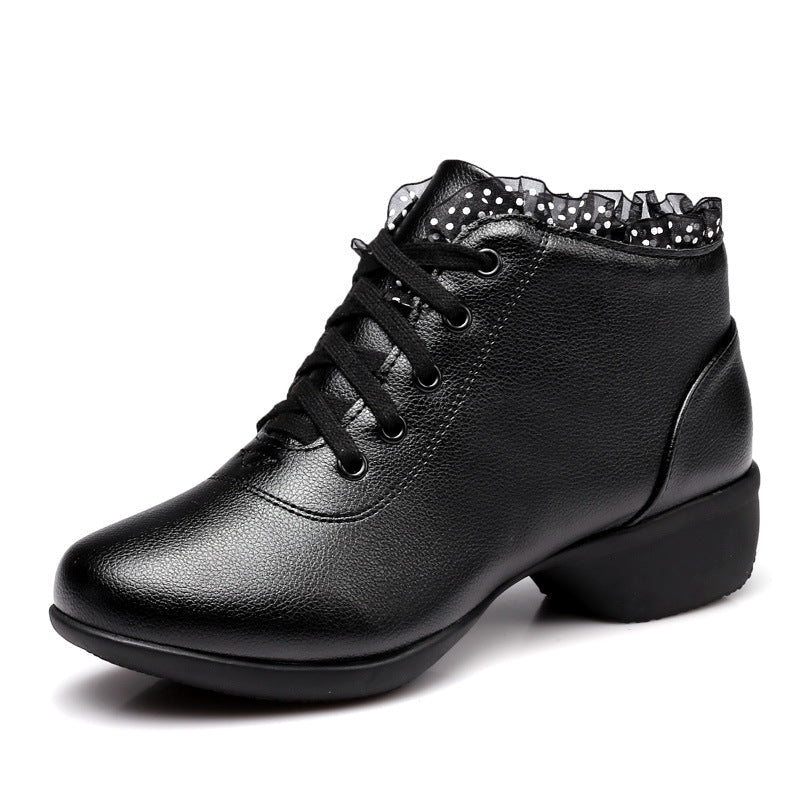 Damen-Stiefeletten mit Spitzenbesatz