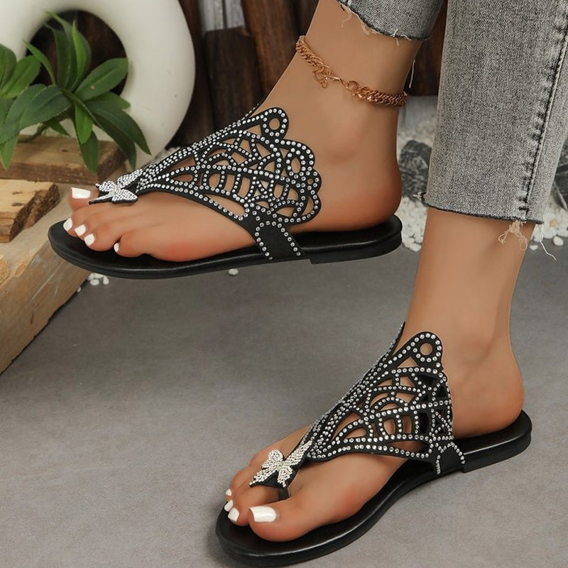 Bequeme flache Sandalen-Hausschuhe für Damen