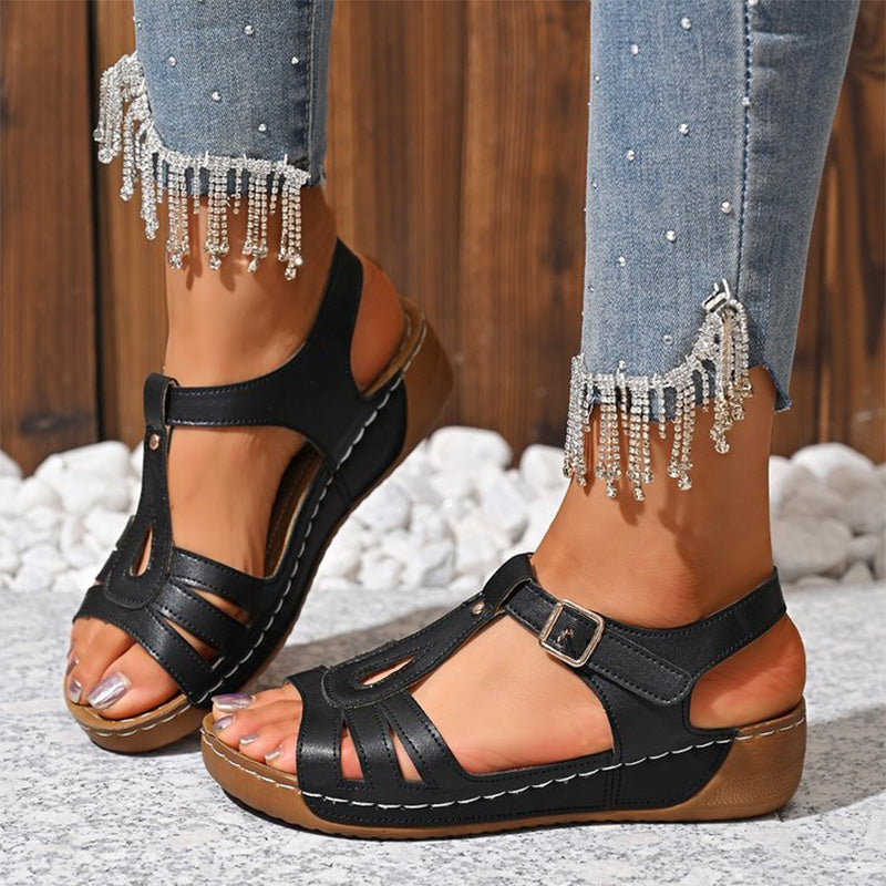 Trendige, bequeme Sandalen aus Leder für Damen