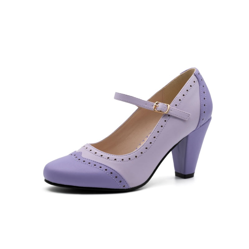 Elegante Mary Jane-Schuhe aus PU-Leder mit klobigem Absatz für Damen