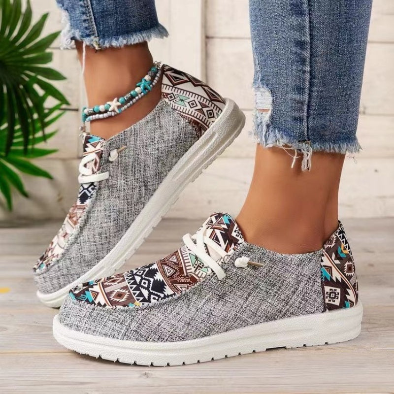 Lässige Canvas-Schuhe für Damen mit Ethno-Muster
