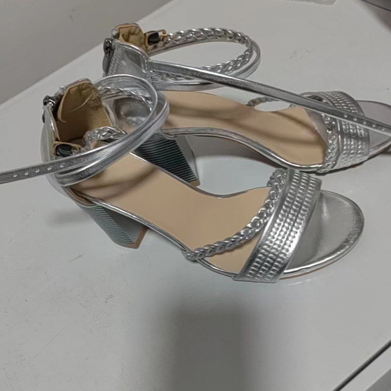 Damen-Sandalen mit hohem Absatz und lässigem Komfort für den Urlaub