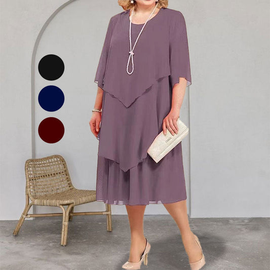 🔥SOMMERANGEBOT - 50% RABATT🔥Midikleid im Lagen-Look in großen Größen