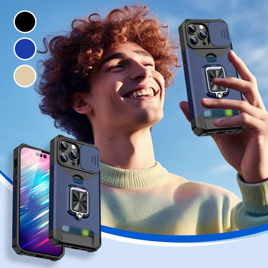 Stoßsichere Handytasche mit aufschiebbarer Kameraabdeckung