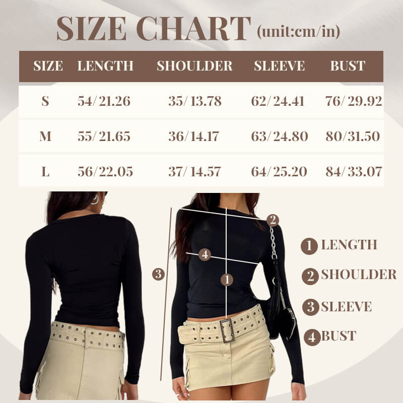 Slim Fit T-Shirt mit Rundhalsausschnitt und langen Ärmeln für Damen