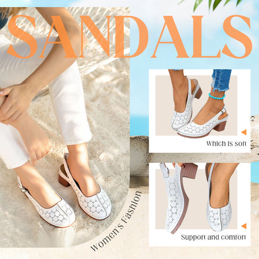 🌼Modische Sandalen mit ausgehöhlten, klobigen High Heels für Damen🏖️