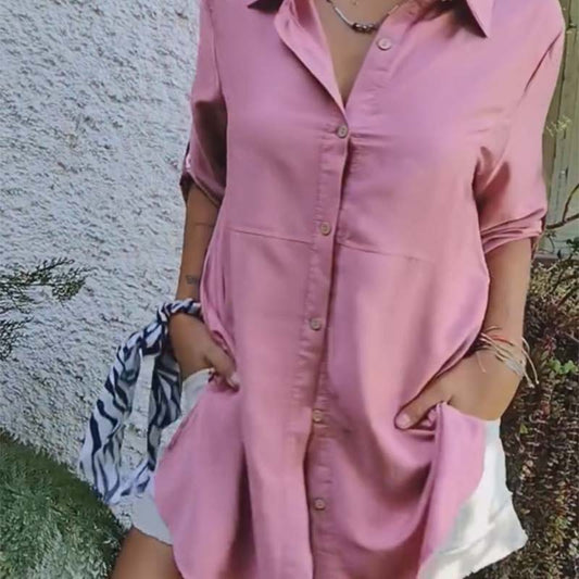 Lässiges Damenhemd mit Knopfleiste vorne und lockerer Passform