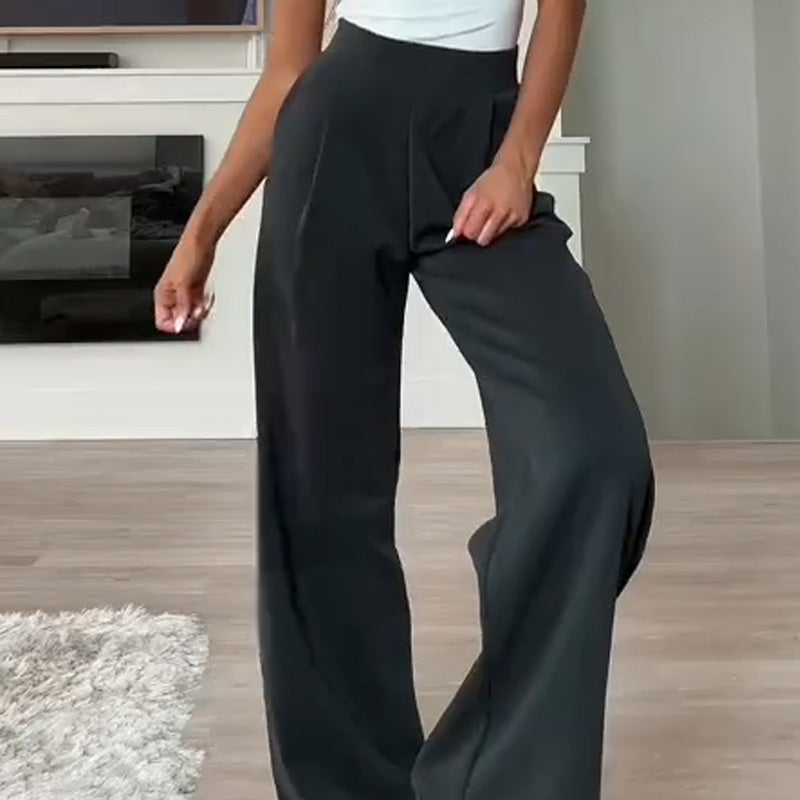 Lässige Damenhose mit geradem Bein und Taschen