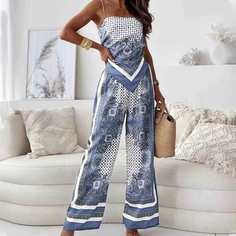 2-teilige Outfits für Damen, Bandana-Crop-Top und Hose