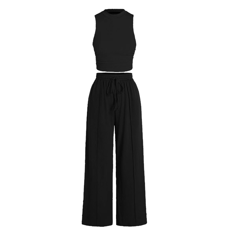 🌸Neu eingetroffen - 50 % Rabatt💖 Zweiteiliges Set aus ärmellosem Oberteil und Hose für Damen