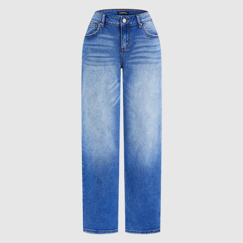🎁🎁Heute – 50%!👖🔥Mühelos schicke, locker sitzende Jeans mit weitem Bein