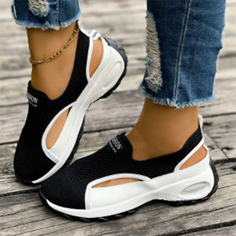 Breathable Cut-out Slip-On Shoes for Women