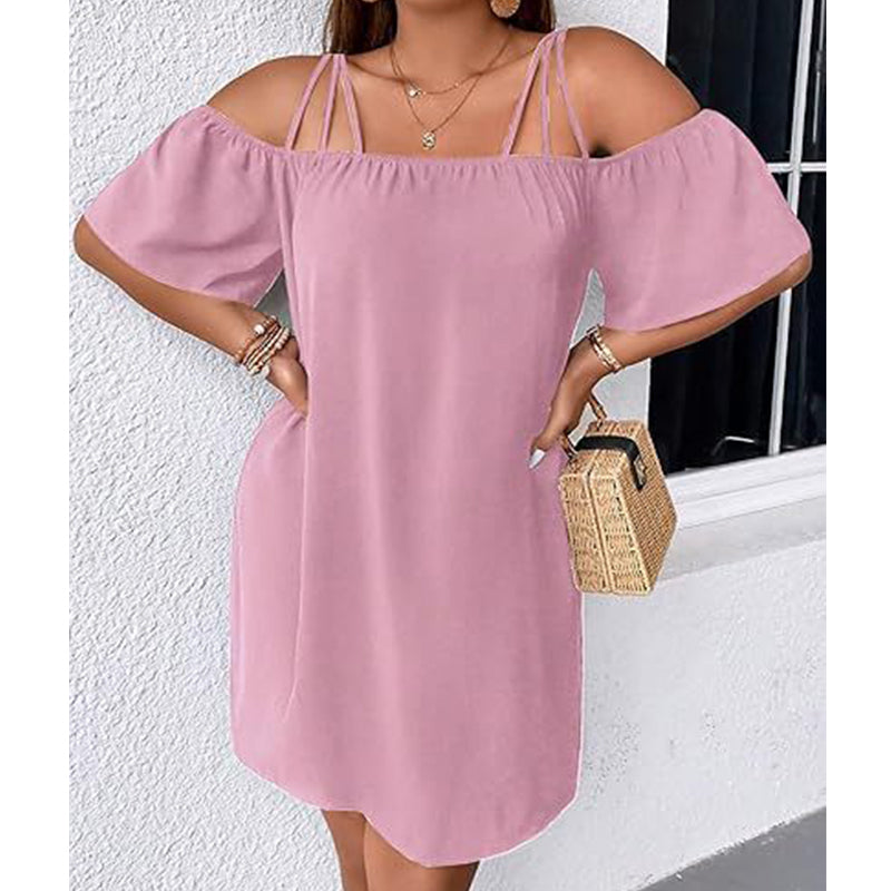 🔥HEISSER VERKAUF 49% RABATT!👗 Elegantes unifarbenes Minikleid für Damen