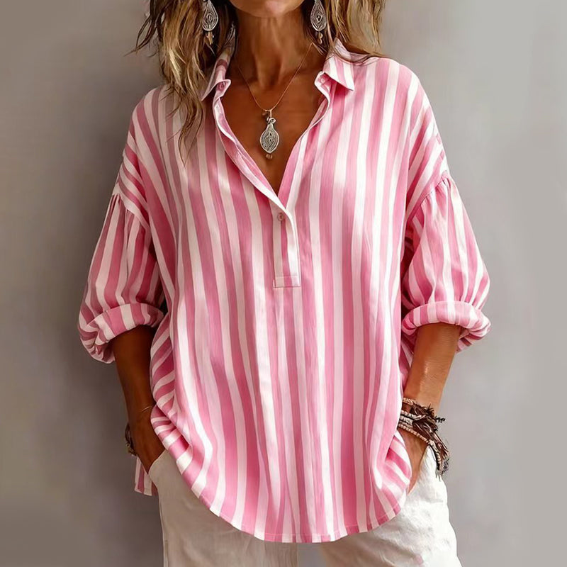 Lässiges gestreiftes Pullover-Shirt für Damen