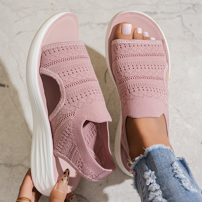 👟 Atmungsaktive Plateausandalen aus Strickstoff für Damen – bequem & modisch