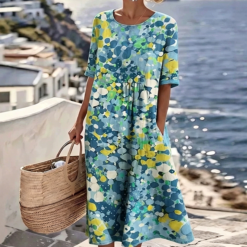 Damen Blumenprint lockeres Kleid