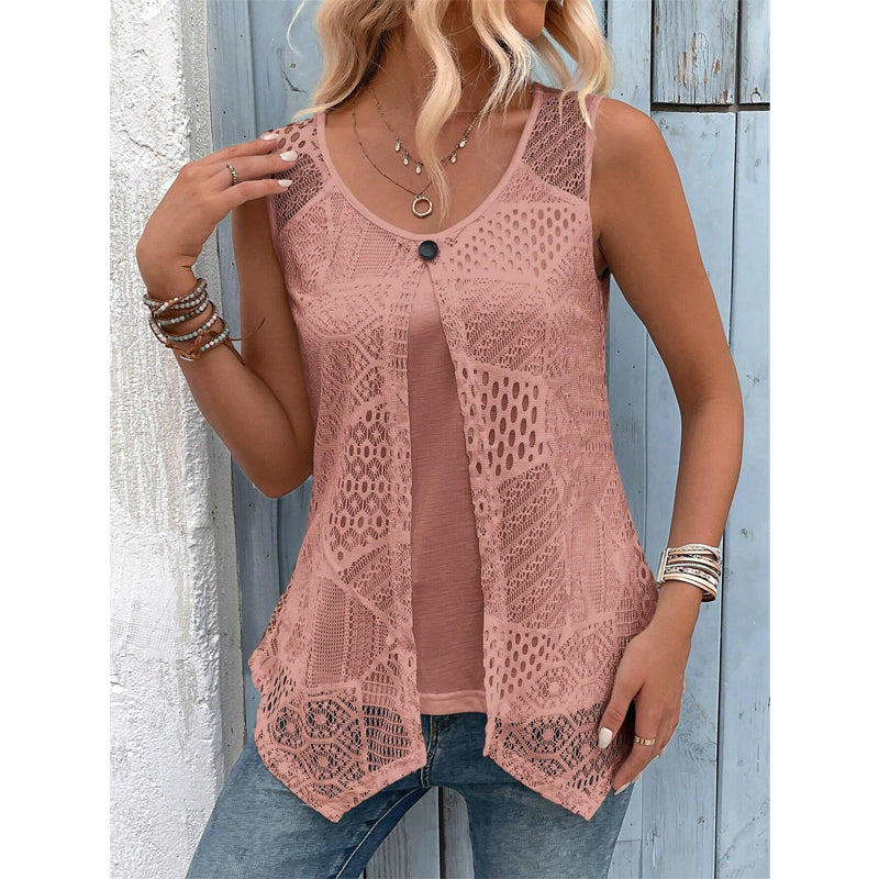 ⌛Zeitlich begrenztes Angebot – Lagen-Tanktop aus Spitze für Damen