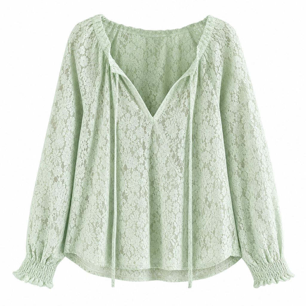📢🎉50%Rabatt!!!🛍️✨Elegante, locker sitzende Langarm-Spitzenpullover-Bluse für Damen