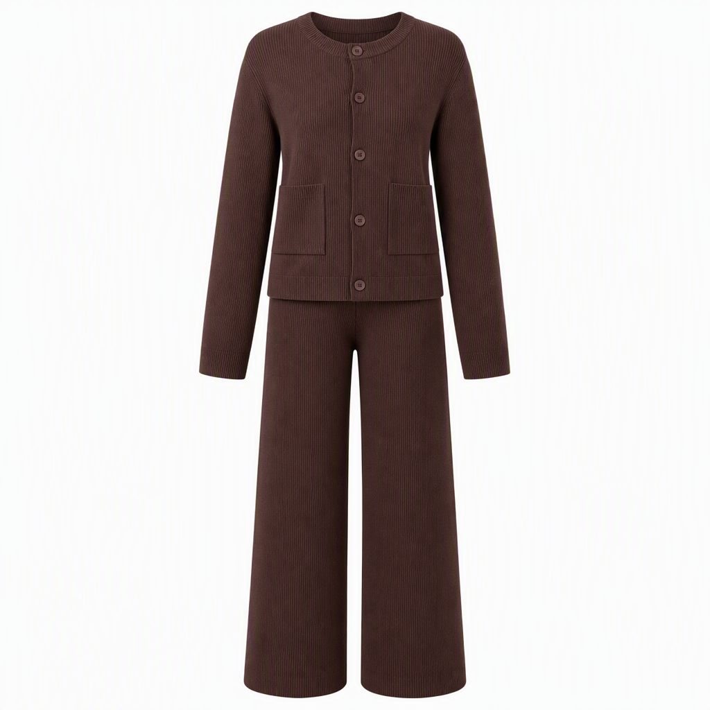📢📢50%Rabatt!!!🎉✨Legeres zweiteiliges Strickset für Damen: Strickcardigan und Weite-Hose