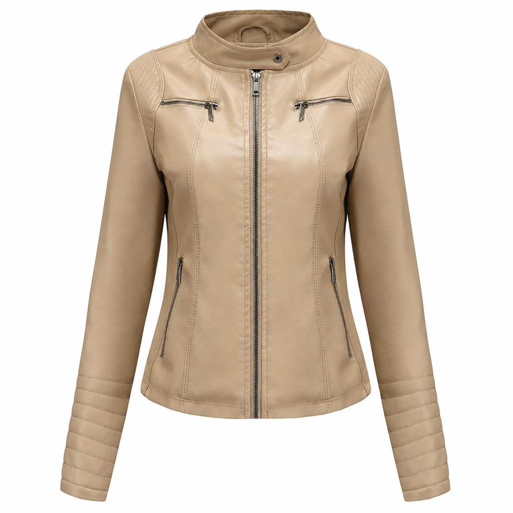🔥Beliebtes Produkt !✨Leichte Damen-Bikerjacke aus Kunstleder, kurze Motorradmantel für Frühling und Herbst