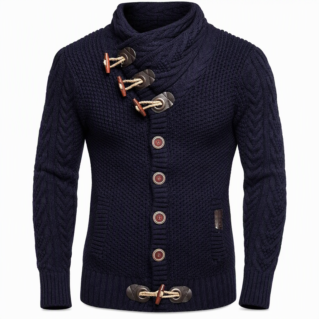 🙌 70% Wiederkaufquote🔥🔥Strickpullover für Herren mit Rollkragen und Knopfleiste