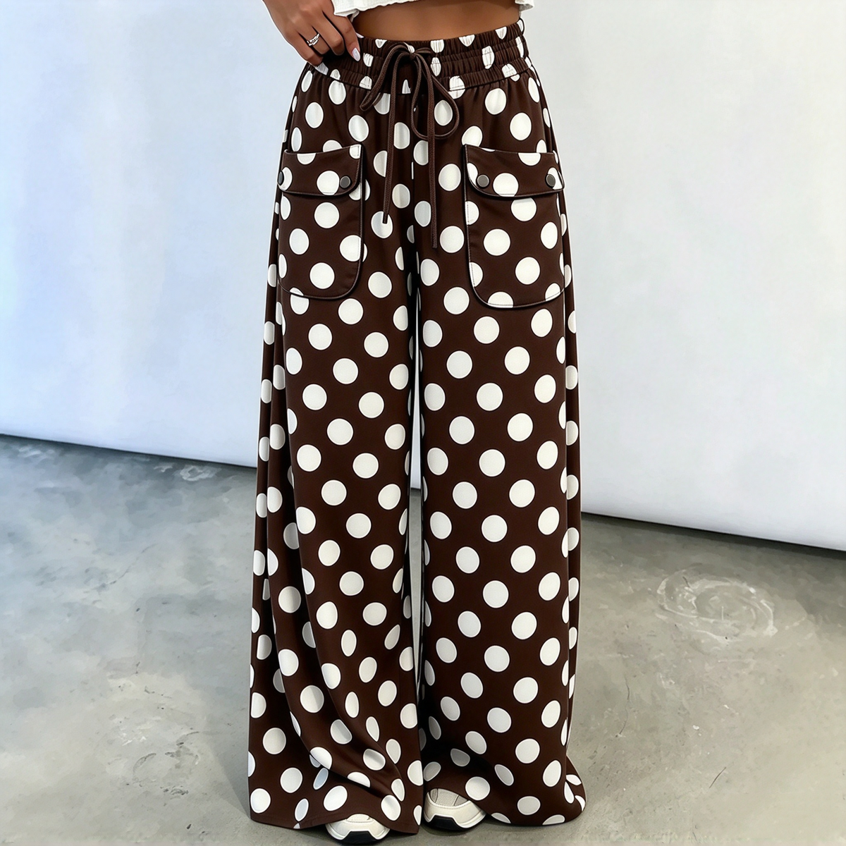 🙌 70% Wiederkaufquote🔥🔥Freizeit-Hosen für Damen mit Gepunkteter Muster und Weitem Bein
