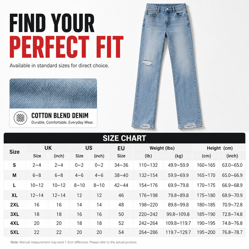 🔥 50% RABATT – nur heute! Damen High-Waist Jeans – ausgefranst & Wide-Leg, lässig & bequem