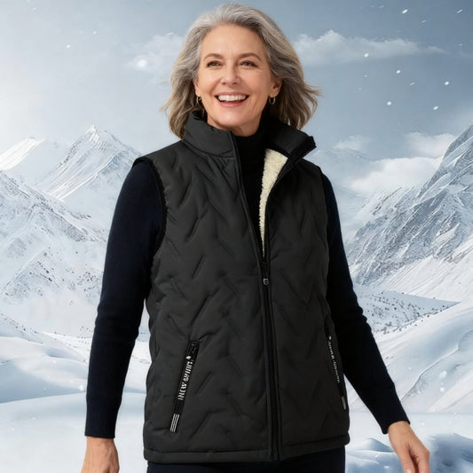 💖HERVORRAGENDER ABVERKAUF 50 % ✨️❄️Warme, lässige, ärmellose Steppweste für den Winter mit Fleecefutter