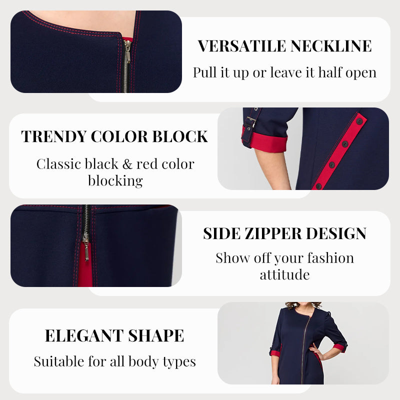 Women Modisches High-End-Kleid mit Seitenreißverschluss