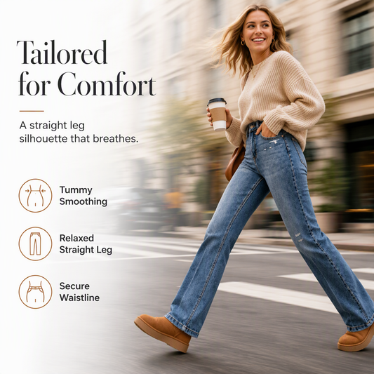 🔥 50% Rabatt – nur heute! 👖 Damen Freizeit-Jeans mit elastischem Hochbund