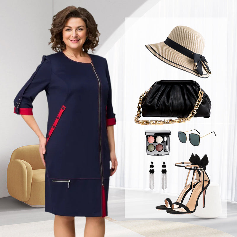 Women Modisches High-End-Kleid mit Seitenreißverschluss