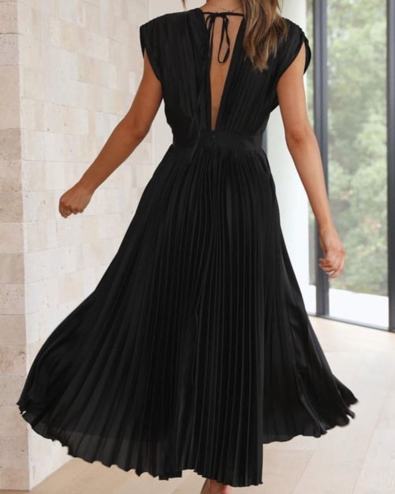 🔥 Zeitlich begrenzter 50% Rabatt💃 Drapiertes Faltenrockkleid mit V-Ausschnitt
