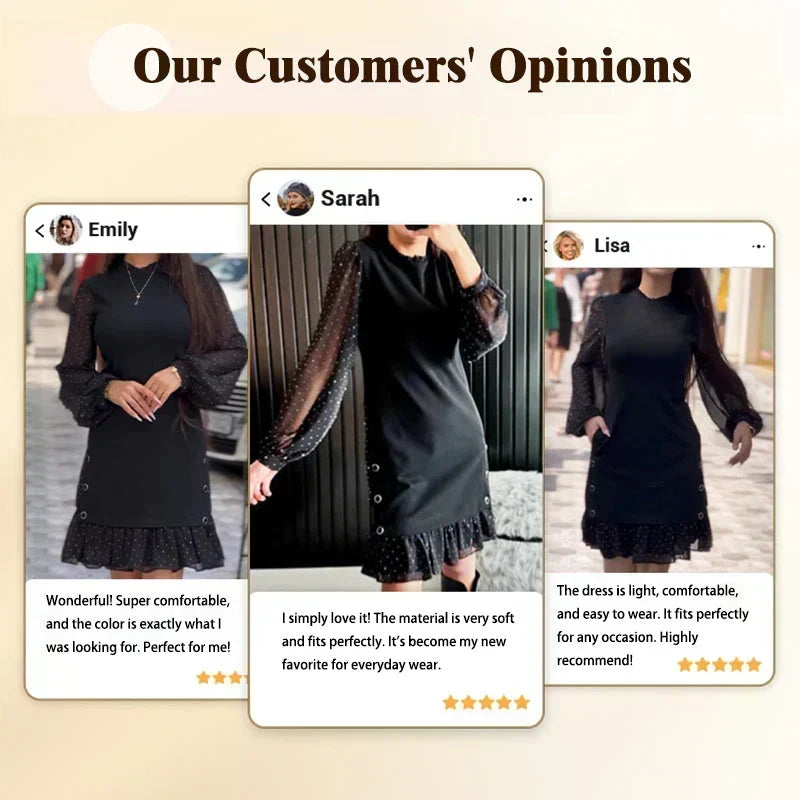 🔥Solange der Vorrat reicht 50% Rabatt!🎉Damenkleid mit Rundhalsausschnitt und einfarbigem Strass