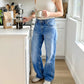 🎁🎁Heute – 50%!👖🔥Mühelos schicke, locker sitzende Jeans mit weitem Bein