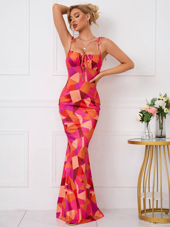 🌸 Fischschwanz Saum Blumendruck Kleider 👗