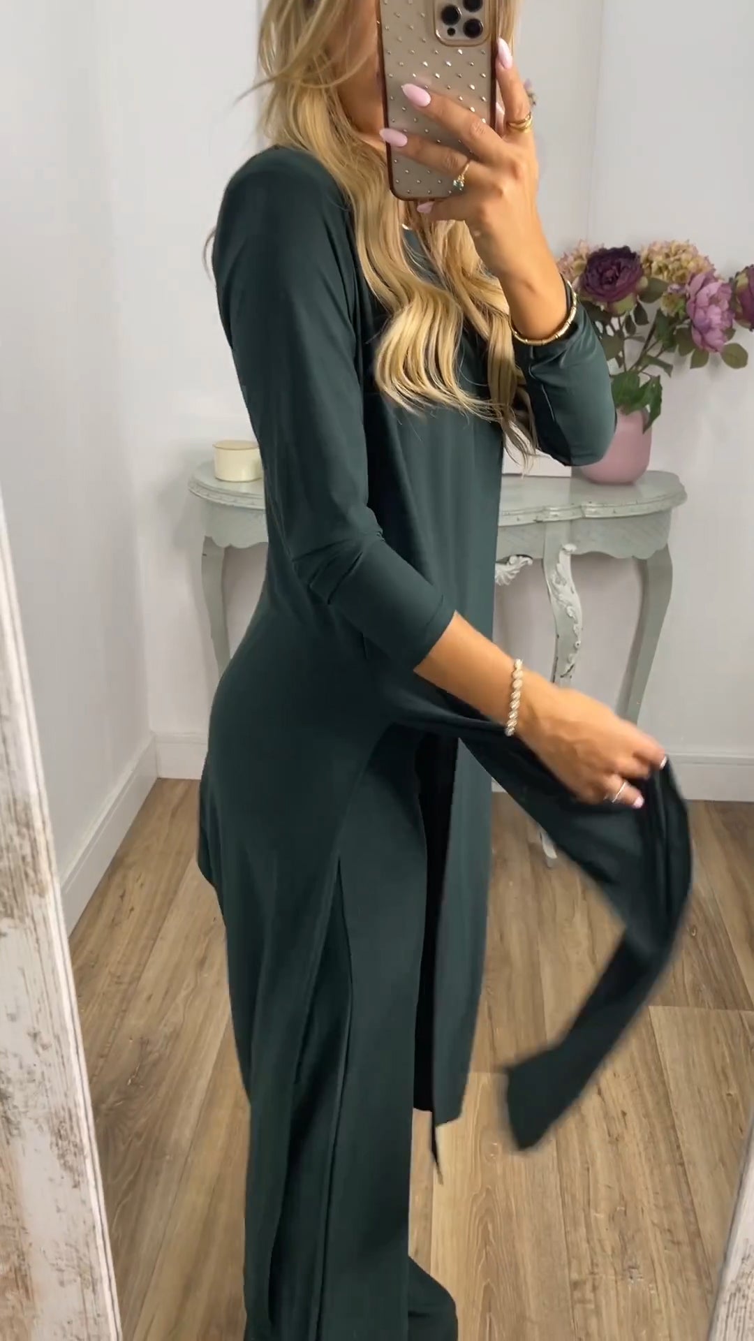 💃Elegant lässiger 2-teiliger Anzug mit langem Oberteil und passender Hose