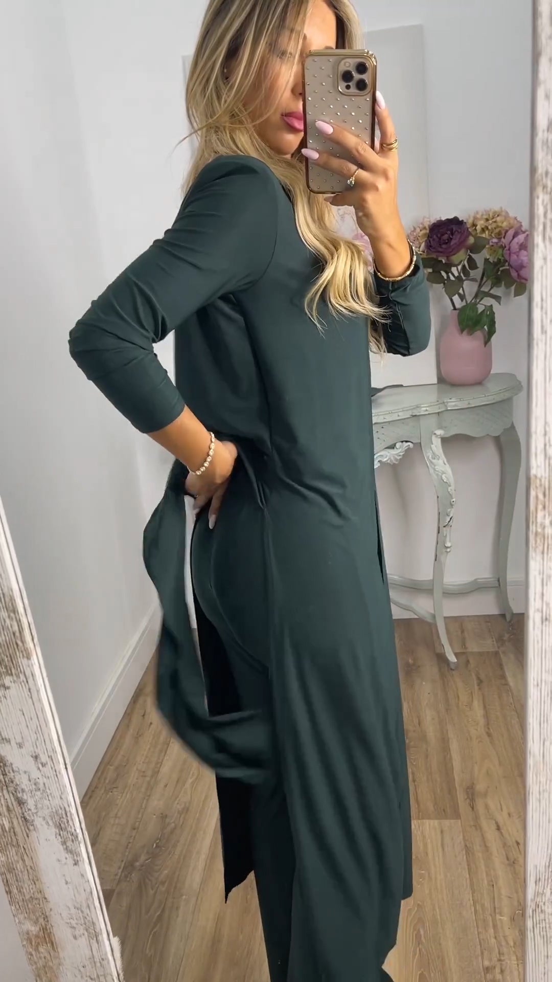 💃Elegant lässiger 2-teiliger Anzug mit langem Oberteil und passender Hose